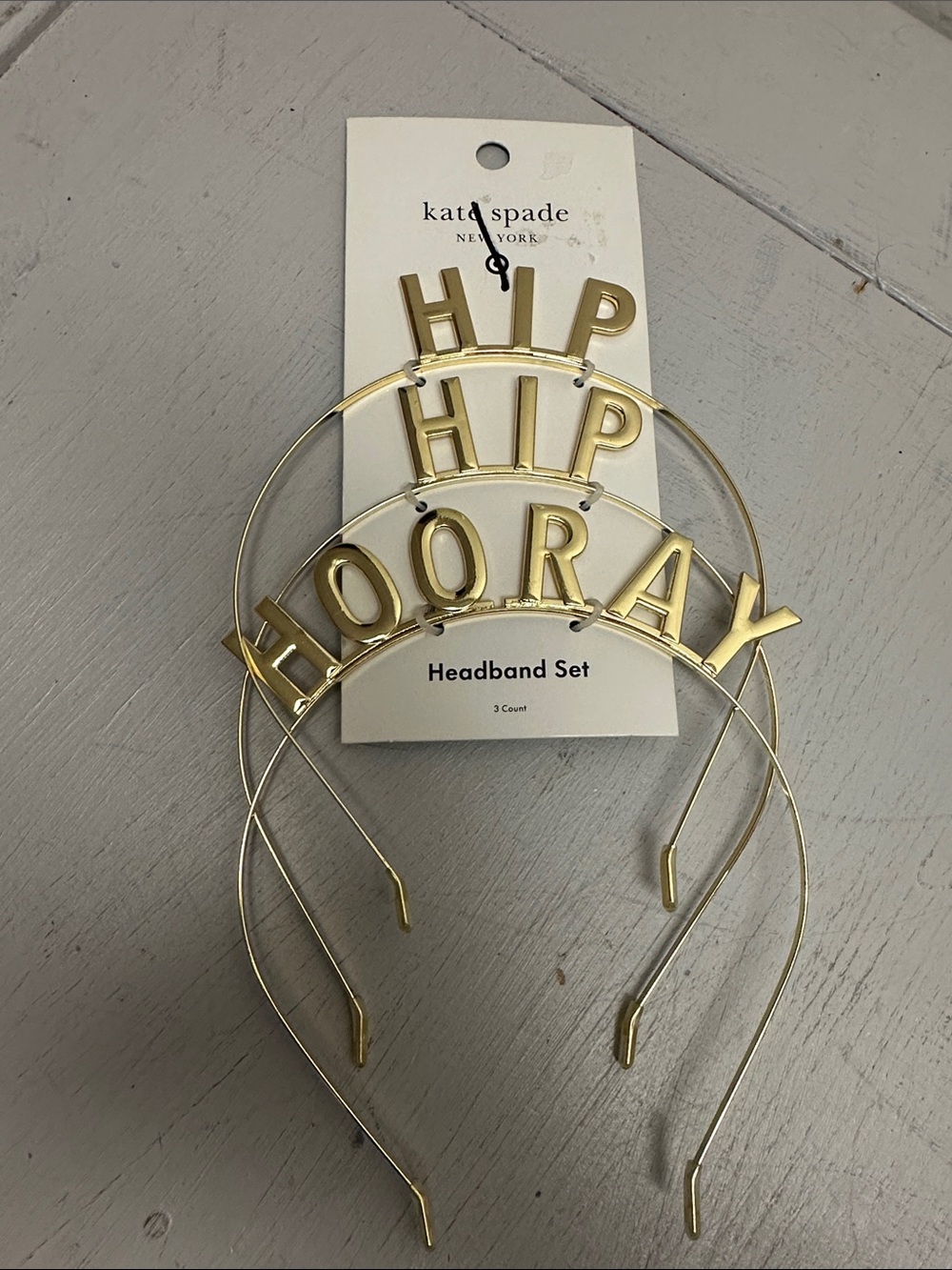 kate spade gold 'Hip Hip Hooray' Letter Headband Trio
